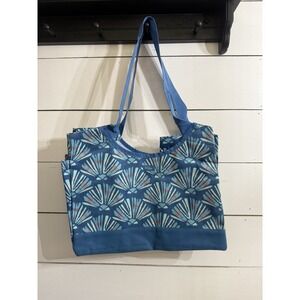 Thirty One Thirtyone 31 Gifts‎ Pick Up and Go Tote - NWOT Blue Etched Shells